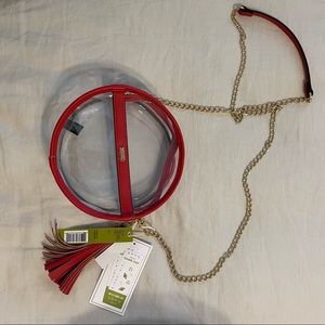 Darling clear / red purse. NWT PERFECT for game day! Great graduation present!